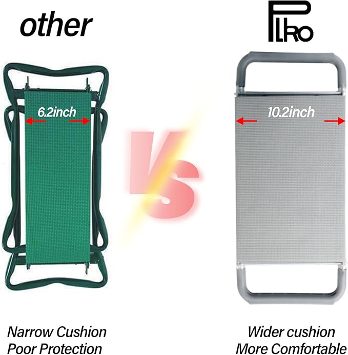PLKO Multifunctional Garden Kneeler and seat Heavy Duty,Foldable Garden Bench for Kneeling and Sitting with Soft EVA Kneeling Pad and Large Tool Bag for Gardening Lovers