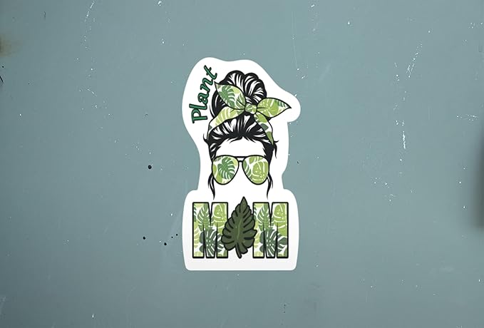 Plant Mom Sticker Vinyl Decal Bumper Sticker Accessories Plantmom Succulent Plantlover Gardner Plantaholic Wildflowers Gardening Houseplant Flower Floral Summer Outdoor Indoor CS1163-2PK