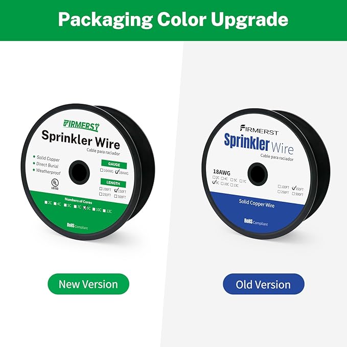 Firmerst 18/9 Solid Sprinkler Wire for up to 8 Valves System 150 Feet