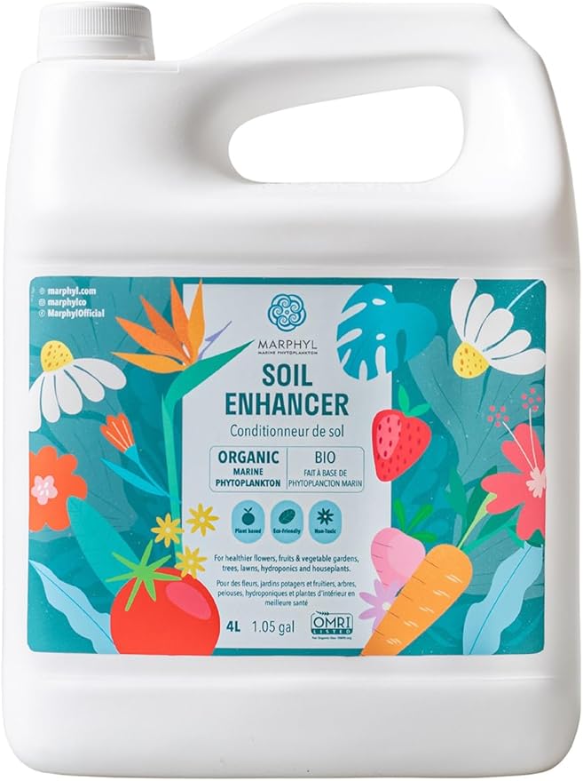 MARPHYL Organic Liquid Fertilizer - Outdoor & Indoor Plant Food - All-Purpose, Nutrient-Rich Lawn Fertilizer & Soil Enhancer for House Plants, Flowers, Vegetables, Succulents, Bamboo, Hydroponics