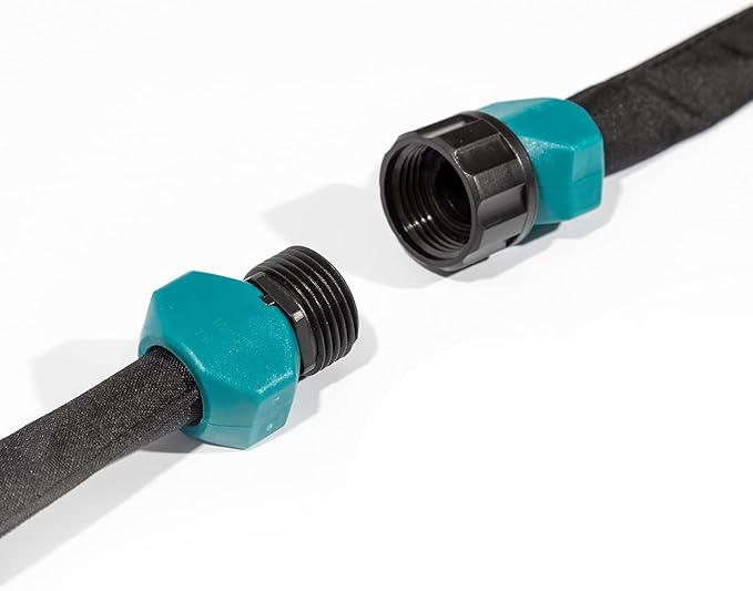 LINEX Flat Soaker Hose 1/2" x 75 ft for Garden Beds Drip Hoses Irrigation Sprinkler Heavy Duty Save Water 80%