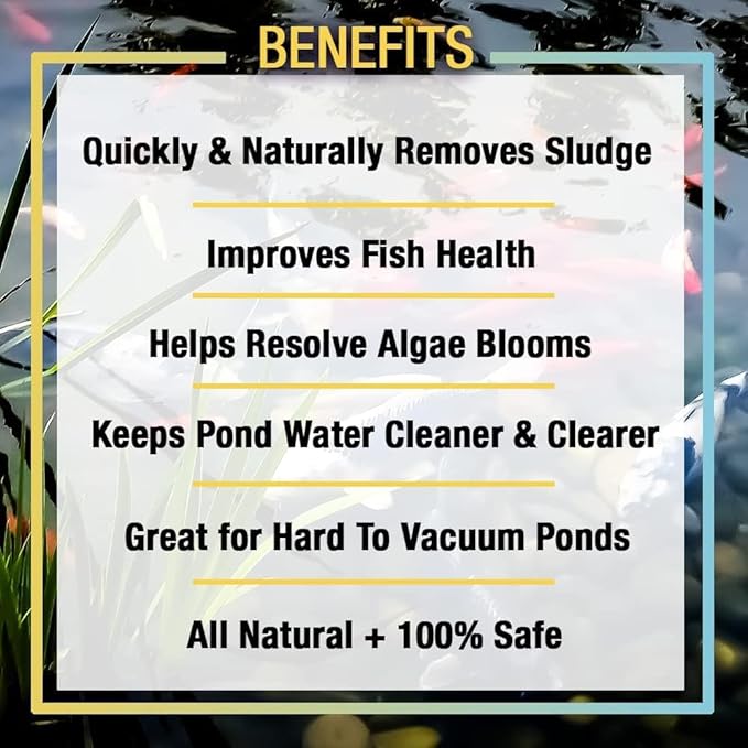 MICROBE-LIFT MLXSA5G Sludge-Away Pond and Outdoor Water Garden Sludge and Muck Remover, Safe for Live Koi Fish, Plant Life, and Decor, 5 Gallons