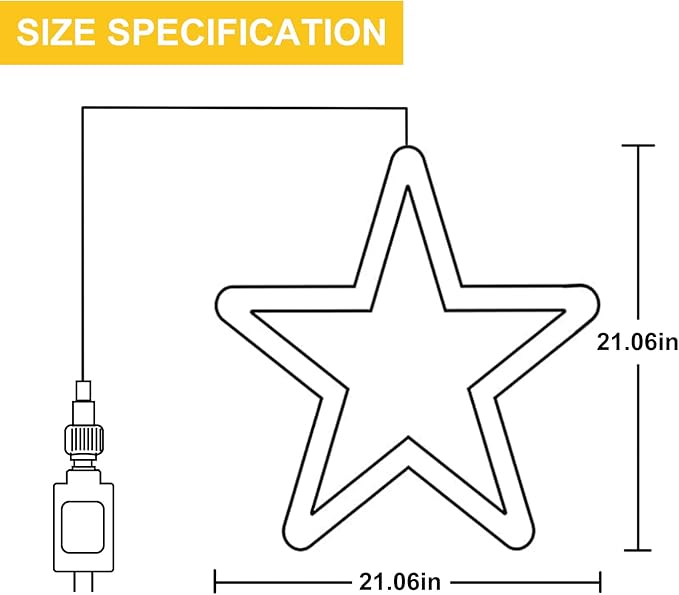 DBFAIRY 19.68" Star Outdoor Christmas Lights, 40 LEDs Christmas Light Up Star with Timer, Hanging Big Star Window Lights Mains Powered for Christmas New Year Holiday Wedding Party Decor, Warm White