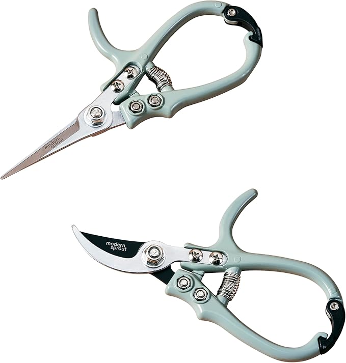 Modern Sprout Gardening Shears & Pruners 2-pack, Lightweight, Durable, One Size (Sage)