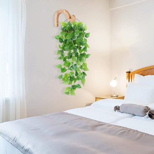 7-Inch Hanging Plant Brackets, Arc-Shaped Wooden Plant Hanger Indoor, Wall Mount Hooks for Outdoor Hanging Bird Feeders, Flower Baskets Pots, Wind Chimes, Lanterns