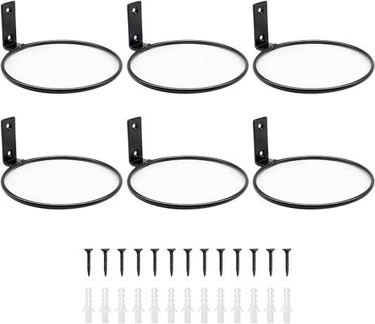6 Pack 6 Inch Wall Flower Pot Holder Ring Plant Hanger, Metal Planter Hooks Wall Mounted Bracket Heavy Duty for Outdoor Indoor