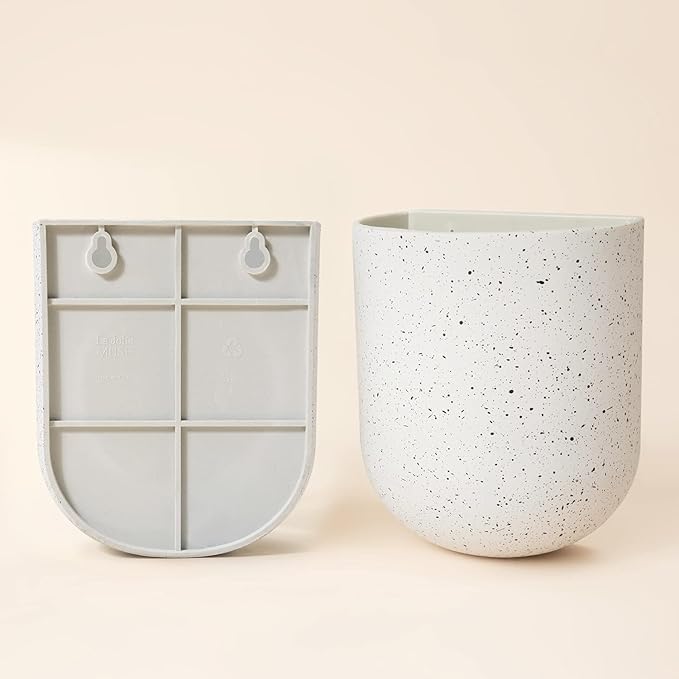 LA JOLIE MUSE Wall Hanging Planters for Indoor Plants,Hanging Flower Pots for Air Plants Succulent, Set of 2, 6 Inch, Speckled White