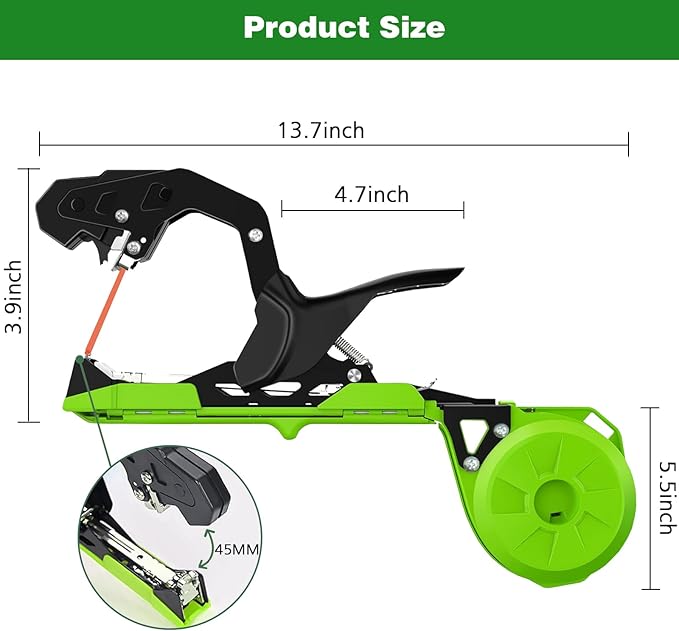 Plant Tying Machine, Ultra-light Plant Tape Gun Tool to Tie Up Vine Quickly, Second Generation Garden Plant Tie Machine, Suitable for Outdoor Tomatoes Vegetable and Fruit with Shears, Tapes and Staple