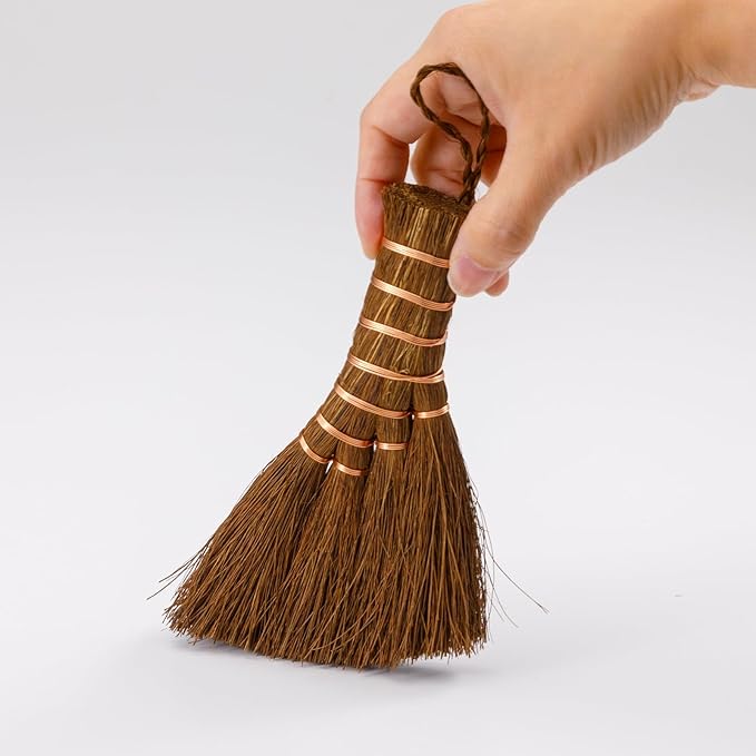 Wazakura Japanese Bonsai Garden 3PCS Tool Starter Kit, Made in Japan, Traditional Bonsai Scissors, Stainless Tweezers with Rake, Chinese Broom. Beginner Set wit Tweezers, Shears and Brush