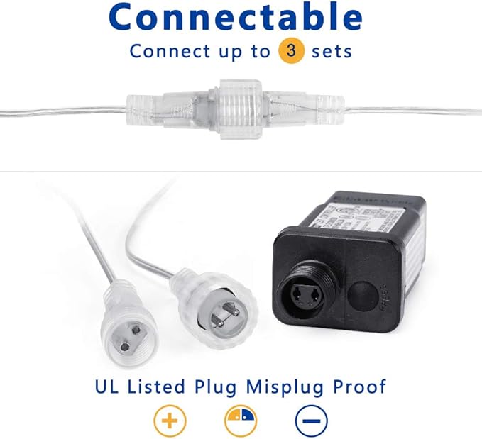 LYHOPE 12ft x 5ft 360 LED Christmas Net Lights, 8 Modes Low Voltage Mesh Christmas Decorative Lights for Xmas Trees, Bushes, Wedding, Garden, Outdoor, Indoor Decor (Warm White)