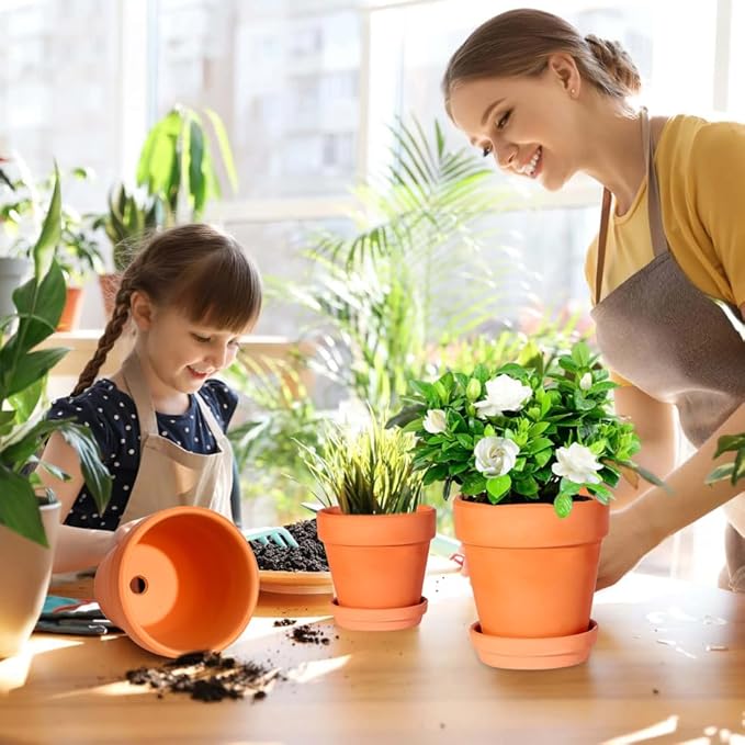 3 Inch Terracotta Pots with Saucer-20 Pack Succulent Cactus Plant Pots with Drainage Hole, Great for Plants Garden Windowsill Indoor & Outdoor Wedding Favors Gifts