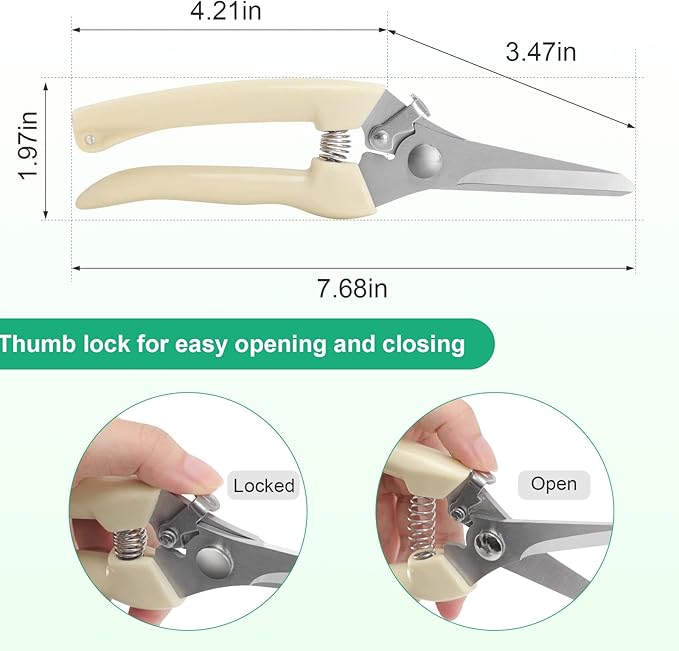 garden scissors, pruning shears for gardening, lightweight plant clippers, for hedge, bonsai, floral, small stem, orchard and vegetable, 1 pack