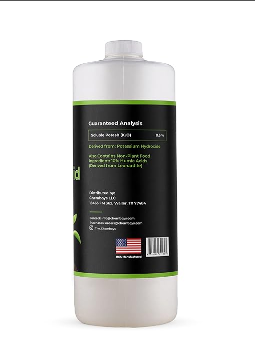 Chemboys Organic Humic Acid with Fulvic – Liquid Carbon Concentrated Plant Supplement for Increased Nutrient Uptake, Soil, Lawns, Hydroponics & Garden – Soil Conditioner Plant Food Enhancer - 4 fl oz