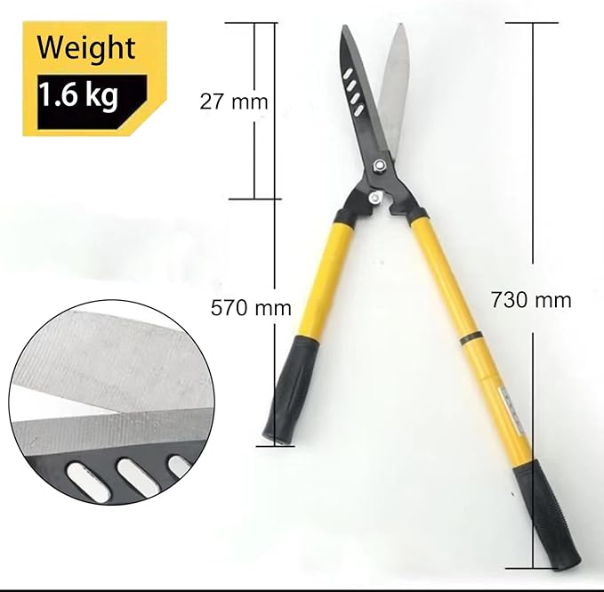 Adjustable Hedge Clippers,Hedge Shears With Wavy SK-5 Steel Blade,Hedge Clippers & Chears With Rubber Grip Handles,Sharp Hedge Shears For Gardening (JDS-H0911)