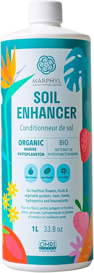 MARPHYL Plant Fertilizer Houseplants and Garden - Marine Phytoplankton Soil Improver and Hydroponic Fertilizer for Grasses, Bamboo, Succulents, & Vegetables - Organic Plant Fertilizer Liquid