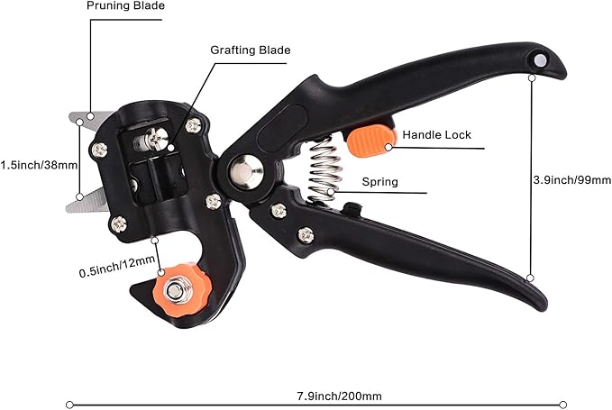 FUNTECK 2-in-1 Grafting Tools Pruner Kit, V-Graft Omega-Graft and U-Graft, Perfect for Fruit Tree Grafting, Including Grafting Tapes, Grafting Knife & Replacement Blades