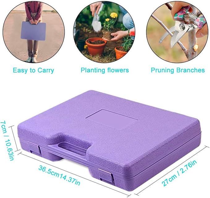 Gardening Tools Set, Unique Gardening Gifts for Women, Gardening Hand Tools with Purple Carrying Case, Gardening Kit for Home Gardening Flowers Potted Trim Loosing Planting Tools (10purple)