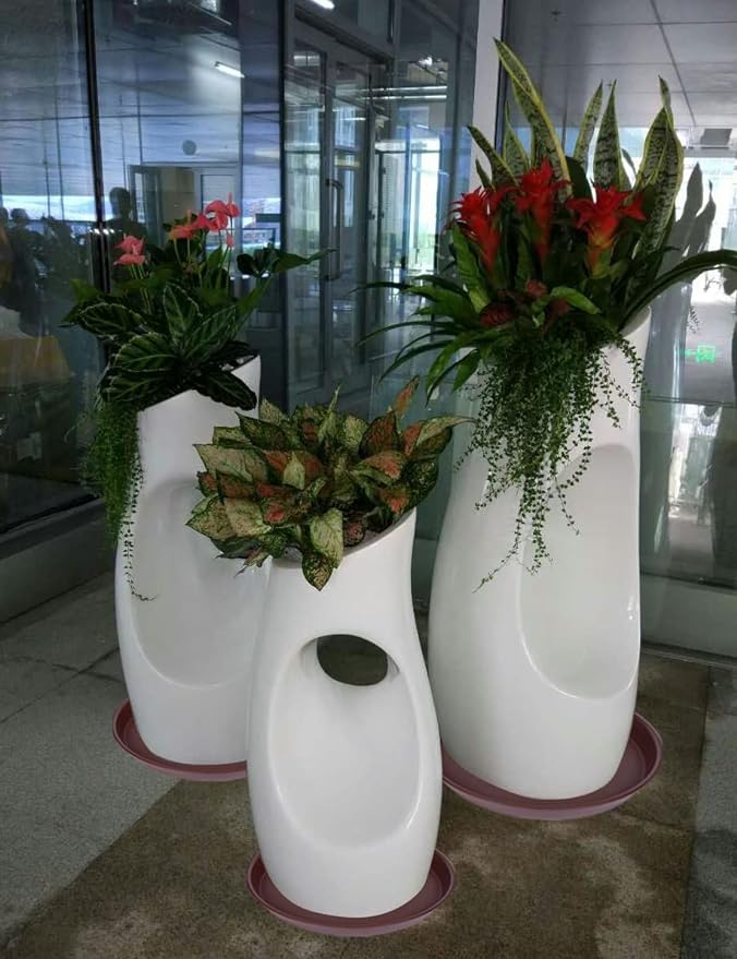 4 Pack of 16 inch Plant Saucer, Heavy Duty Round Plant Trays for Pots, Bird Bath Bowls, Plastic Plant Water Tray, Flower Plant Saucers for Indoors (16", Chocolate)