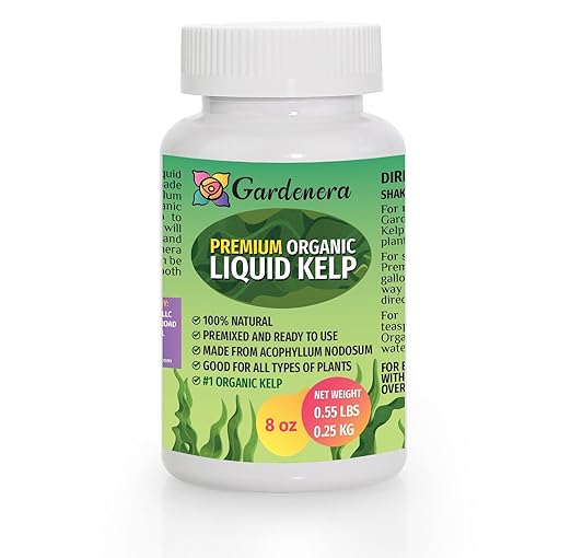 Premium Organic Liquid Kelp Fertilizer by GARDENERA - 8 oz - Unlock The Power of Seaweed Fertilizer for Vegetables, Trees, Lawns, Shrubs, Flowers, Seeds & Plants