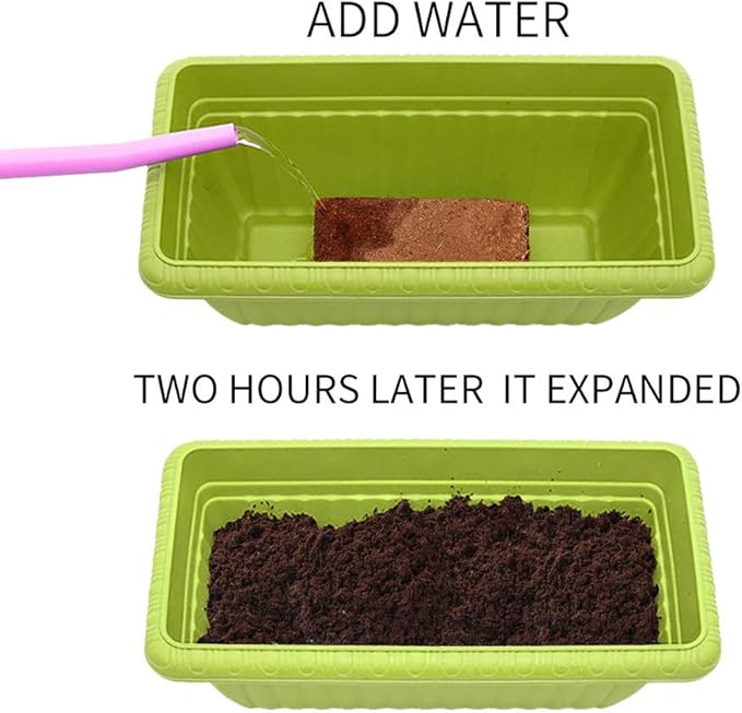 Coconut Coir Brick, 6 Pack 8.6 Pound Coconut Fiber Block, Organic Nutrition Soil for Plants and Flowers, Great Seed Bed (6)