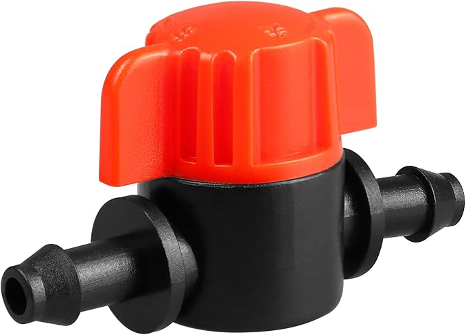 1/4" Drip Irrigation Valve:25 Pack Drip Irrigation Shut Off Switch Valve Fits 1/4 Inch Drip Irrigation Tubing Drip Line Cut Off Valve for Garden Lawn Irrigation System