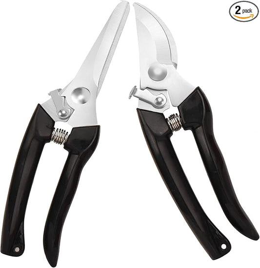 Premium garden shears, meperez pruning scissors gardening tools, pruners for flower, bushes, rose and fruit tree, use for florist, yard and orchard the plant clippers, sharp steel anvil snips