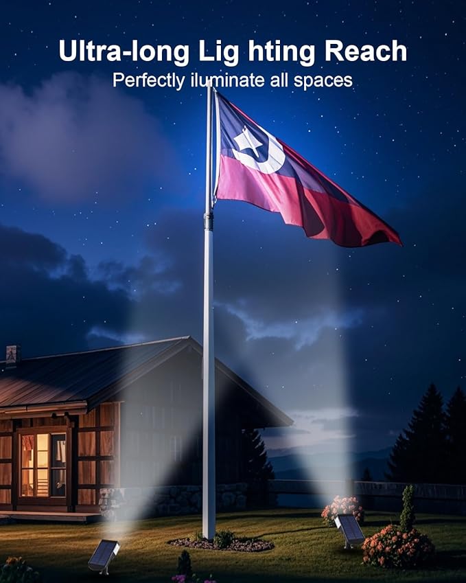 6 Pack Solar Powered Outdoor Spot Lights Outside Waterproof 20 LEDs Landscape Spotlights Dusk to Dawn for House Yard Tree, Plants, Walls, Path, Garden, Statues, Superior Accent Lamp Cool White