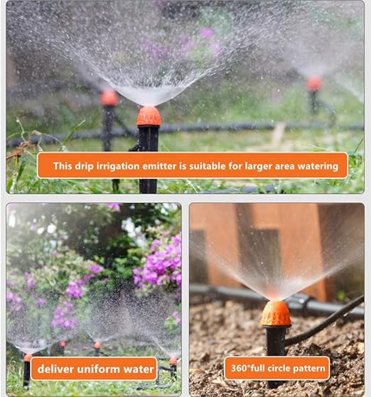 Drip Irrigation Emitters for Irrigation System: 30 Pcs 1/4 inch 360 Degree Drip Irrigation Parts for Gardeners - Landscape Designers Greenhouse Nurseries