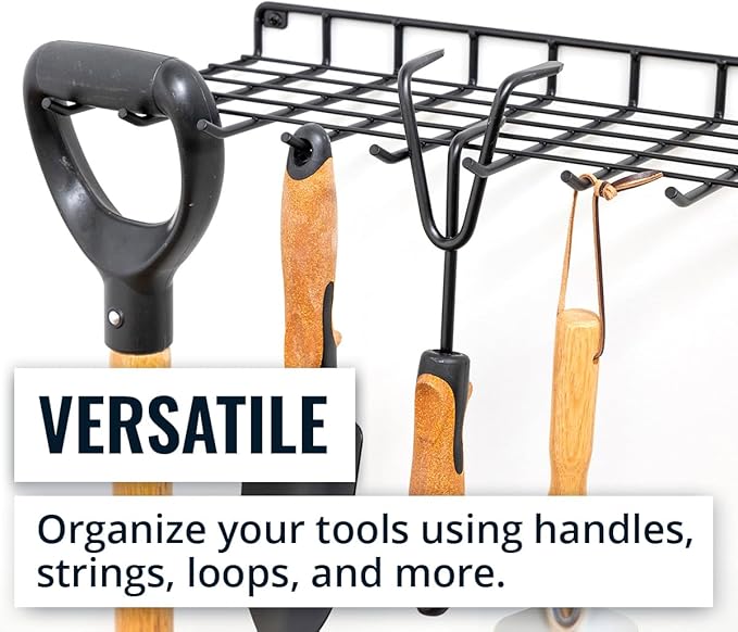 StoreYourBoard Gardening Hand Tools Organizer, Wall Mount Storage Shelf for Garden Scissors, Hand Pruners, Plant Shears, Tree Cutter, Gardening Shears, and Garden Supplies, Holds 40 lbs