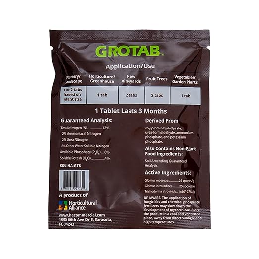 GROTAB 3-in-1 Plant Food Tablets 8 Tabs Natural 12-8-4 Plant Fertilizer Outdoor Indoor All-Purpose Flower Garden Vegetable Orchard Greenhouse Plant Fertilizer with Mycorrhizal Trichoderma Microbials