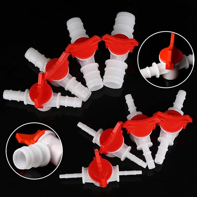 5/8“ Hose Barbed Ball Valve Drip Irrigation Ball Valve Shut Off Switch for Drip Irrigation and Aquariums(Pack of 2)