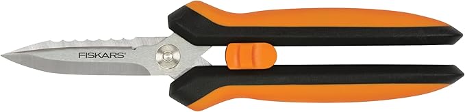 Fiskars Pruning Shears for Gardening, Multipurpose 8" Garden Shears with Sheath and SoftGrip Handle, Great for cutting Nursery Pots, Bags, and Wire