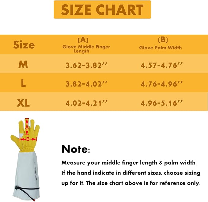 Cactus Gloves, Thorn Proof Gardening Gloves for Rose Pruning & Cacti Handling (Medium (Pack of 1), Yellow-reinforce)