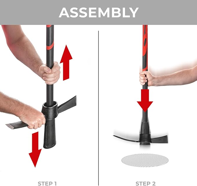 INTERTOOL Cutter Mattock, Digging Tool, Gardening Cutter & Adze, Loosen Soil, 36" Non-Slip Fiberglass Handle HT08-0307