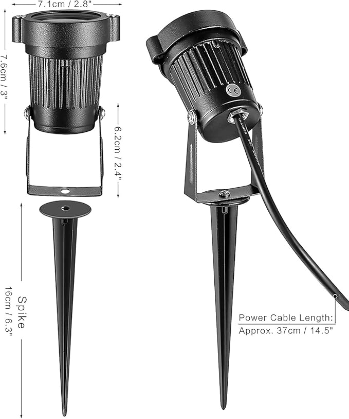 OurLeeme Lawn Flood Light Stake, 2-in-1 Waterproof Outdoor Remote Control Landscape Lighting Spotlight Wall Light for Yard Garden Driveway Pathway Pool