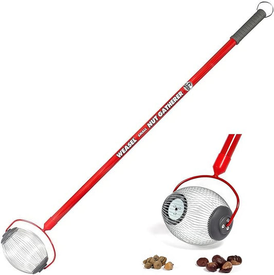 Garden Weasel Nut Gatherer - Small Cage | Pick Up Small Acorns, Buckeyes, Beech Nuts | Nut Collector and Picker Upper Roller | 95334