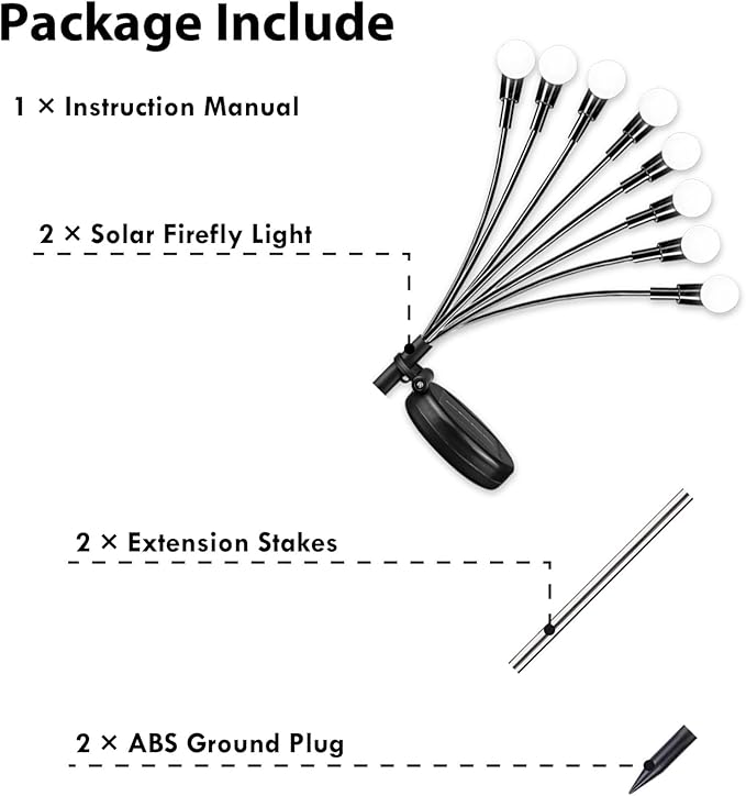 2025 Solar Lights Outdoor Waterproof, 4 Pack Solar Garden Lights, Solar Firefly Lights Outdoor Waterproof, Solar Twinkle Swaying Fairy Light for Yard Patio Pathway Garden Decoration (Cool White)