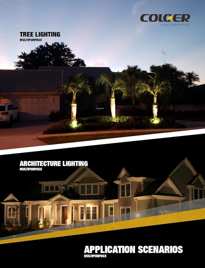 COLOER Brass Low Voltage Landscape Spotlight Fixture(Black) 1-Pack Without Bulb,12V AC/DC Outdoor Spot Lights for Yard, Directional Garden Patio Spot Up Light(101B-Black)