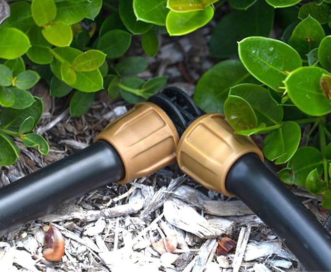 (5-Pack) 1/2" Universal Nut-Lock Elbow Drip Irrigation Tubing Compression Fitting Connector (Fits All Tubing .530, .600 and .620 ID - 16, 17, 18 mm) (Elbow 5-Pack)