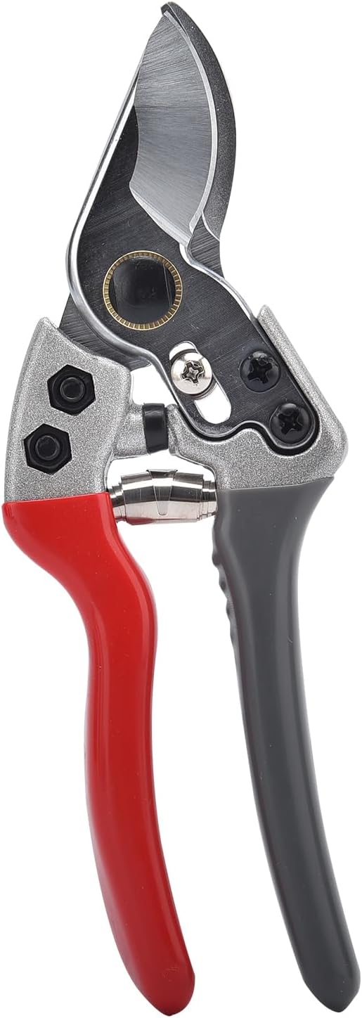 Pruning Shears, garden clippers,gardening tools, for trimming rose, floral, tree, live plants, sharp garden scissors, Professional Branch scissors(Red-grey)