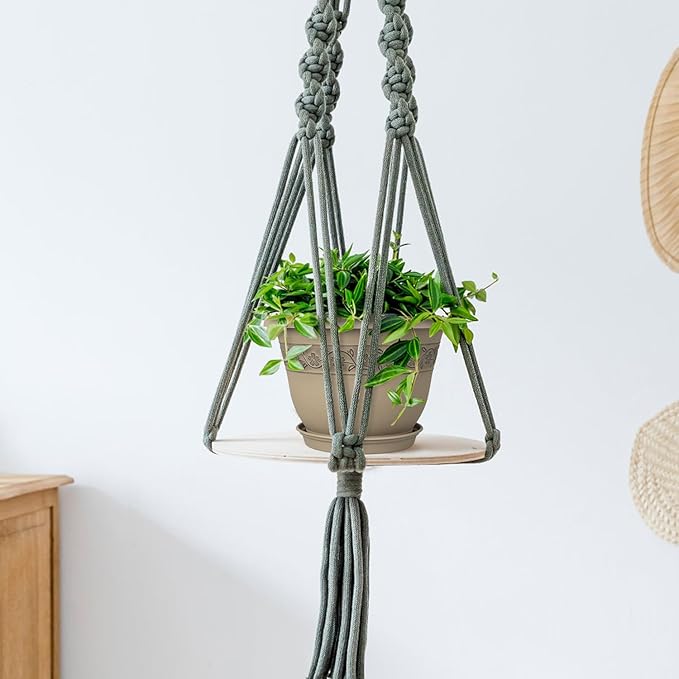 8 Inch Plant Pots with Drainage Hole - Lightweight Flower Pots for Herbs and Flowers - Home Decor Plastic Planters for Indoor Outdoor Plants- Pack of 6 (Brown, 8 inch)