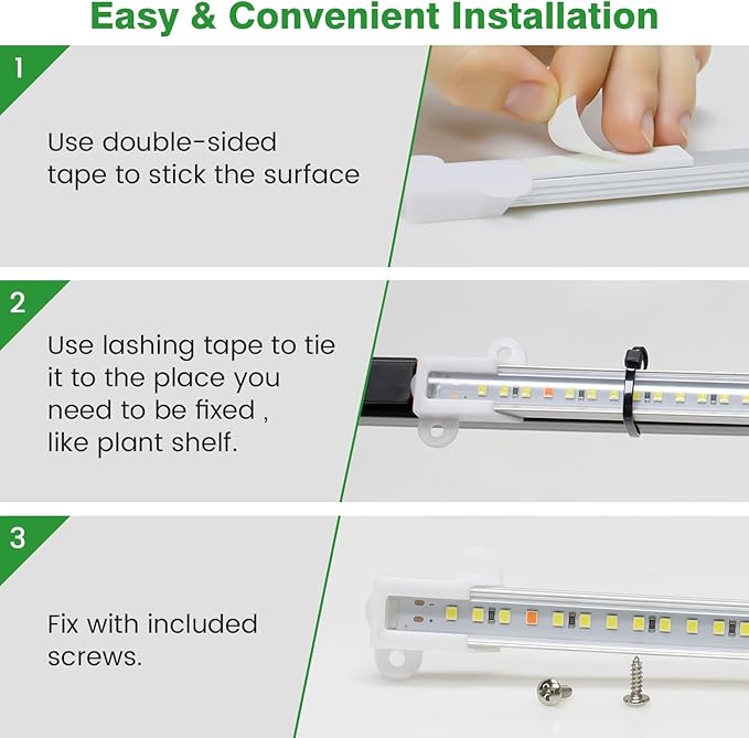 Wiaxulay Grow Lights for Indoor Plants, 360 LEDs Full Spectrum Plant Grow Light, 6 Bars/16 in Grow Light Strip with Auto Timer 6/12/16 Hrs, 3 Switch Modes, 5 Dimmable Levels for Hydroponics Succulent