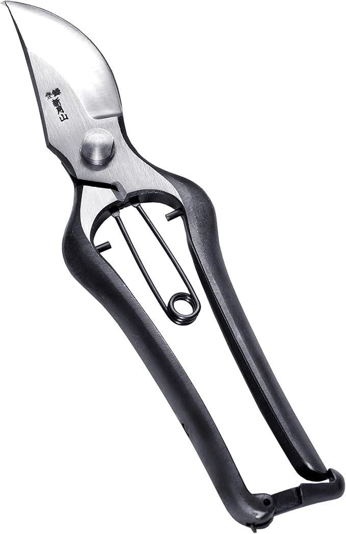 Japanese Pruning Shears for Gardening 9”, Professional Heavy Duty Bypass Pruners, Hand Forged Japanese Carbon Steel Blade, Spring Loaded Handle, Made in Japan
