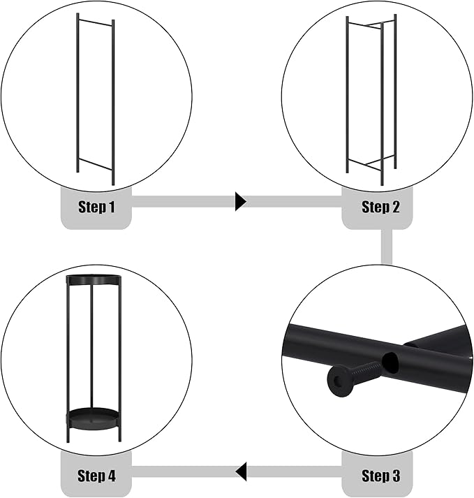 30" Plant Stand, 2 Tier Metal Flower Plants Holder with 2 Removable Display for Indoor or Outdoor,Pot Plant Planter Display(30 X 10in,Black)