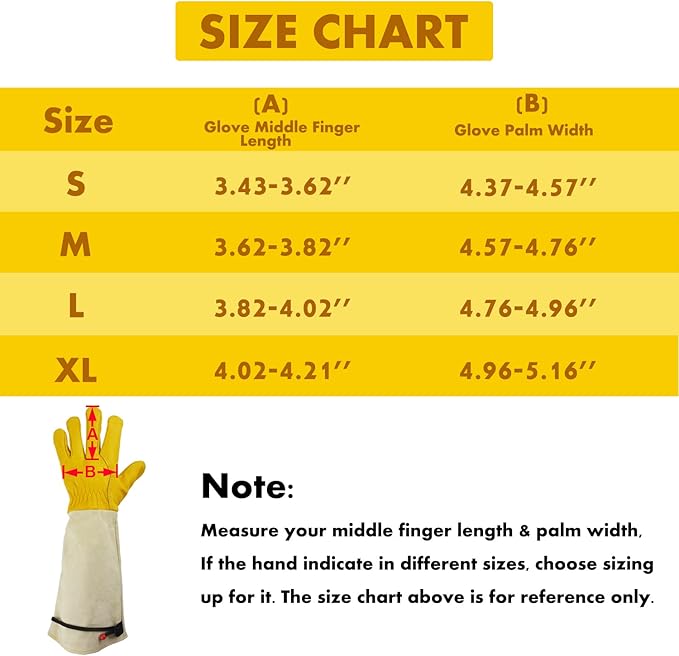 Gardening Gloves Thorn Proof for Rose Pruning & Cactus Trimming, Long Leather Garden Gloves for Women & Men (Small)