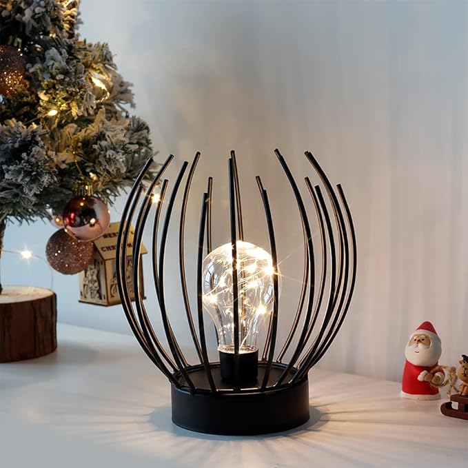 JHY DESIGN Decorative Battery Table Lamp Battery Powered Lights Indoors lamp with LED Bulb Battery Operated Outdoor Lantern Great for Room Decor Parties Patio Events