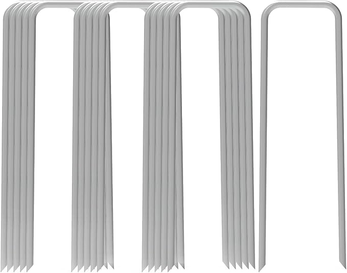 AAGUT 16 Pack Landscape Staples 6 Inch Garden Pins 11 Ga Galvanized Sod Landscaping Pins Heavy Duty Yard Lawn Tent Stakes for Weed Barrier Fabric, Inflatables, Artificial Turf, Irrigation Tubing Hose