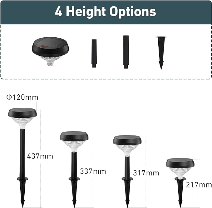 Linkind Solar Pathway Lights 8 Pack, Solar Lights Outdoor, Warm White Solar Path Lights Waterproof, Solar Lights for Walkway Yard Landscape Garden