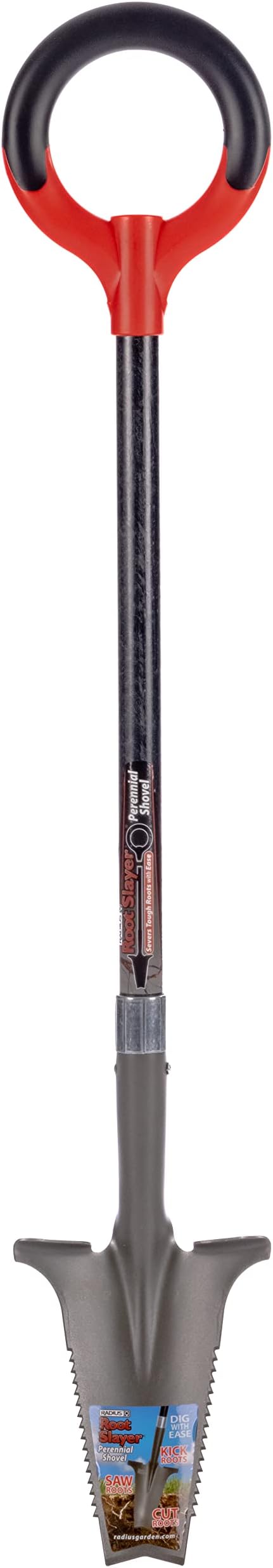 Radius Garden 23311 Root Slayer Perennial Shovel, Red & 16211 Root Slayer Soil Knife, Red