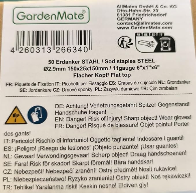 100-Pack 6'' 11 Gauge Heavy-Duty U-Shaped Garden Stakes Staples Spikes Pins Pegs - Ground Stakes for Anchoring Landscape Fabric